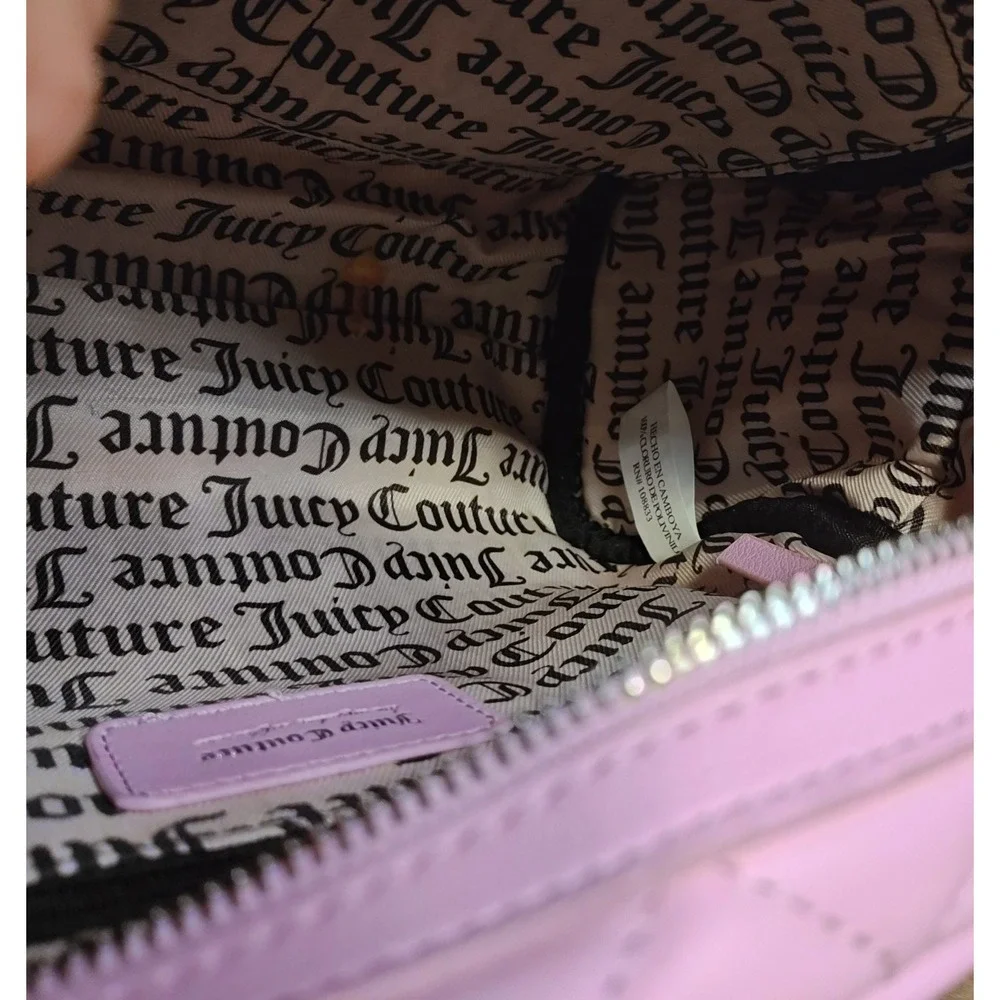 Juicy Couture‎ Satchel Women Small Pink Heart Quilted Crossbody Bag Domed Purse